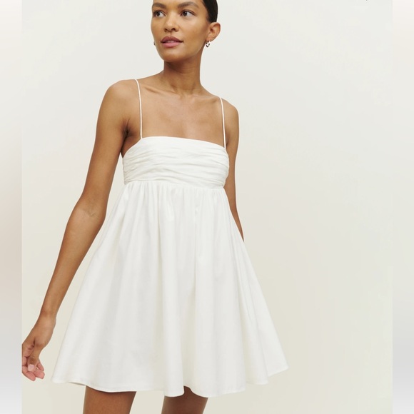 **SOLD** REFORMATION Catarina White Linen Dress - Picture 1 of 5